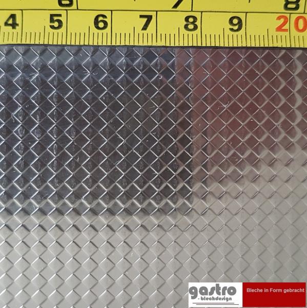Edelstahl Strukturblech Raute gewalzt 1,0mm stark Raute dessiniert Edelstahl Strukturblech Raute gewalzt 1,0mm stark Raute dessiniert